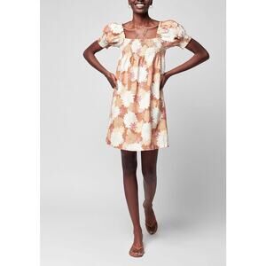 Faherty Ramona Smoked Puff Sleeve Dress